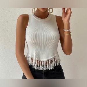 Tassel Ribbed Tank Top: Casual Sleeveless, Women's Summer Fashion